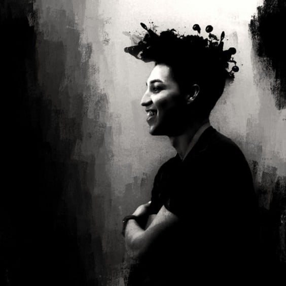 Portrait of a Young Man in Black and White
