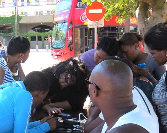 Andrea and the participants after a morning tour of the Red Route with City Sightseeing. Photo by Nicolas Van Zyl, blogger for City Sightseeing Cape Town