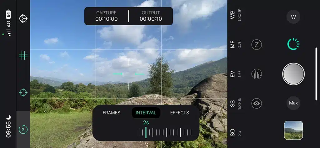 Screenshot of the Reelapse app interface