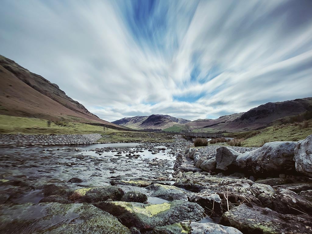 long exposure capturing a dramatic sky