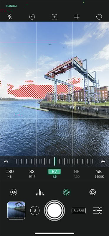 reeflex pro camera app exposure peaking