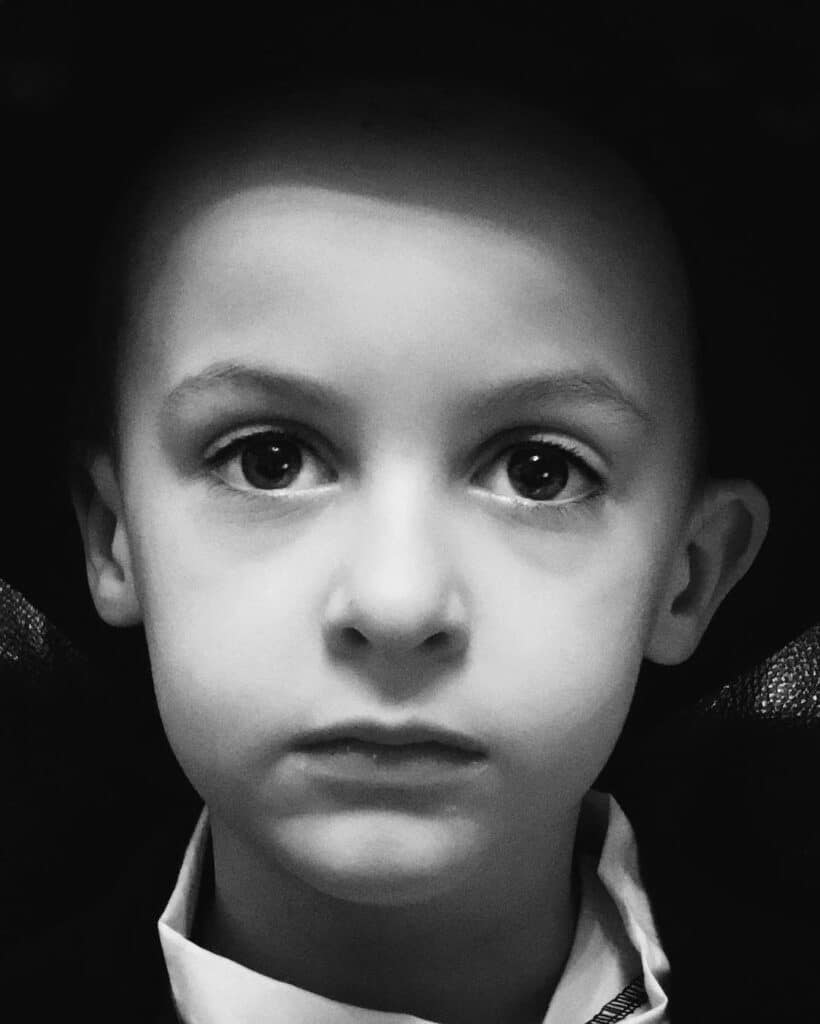 black and white portrait photo