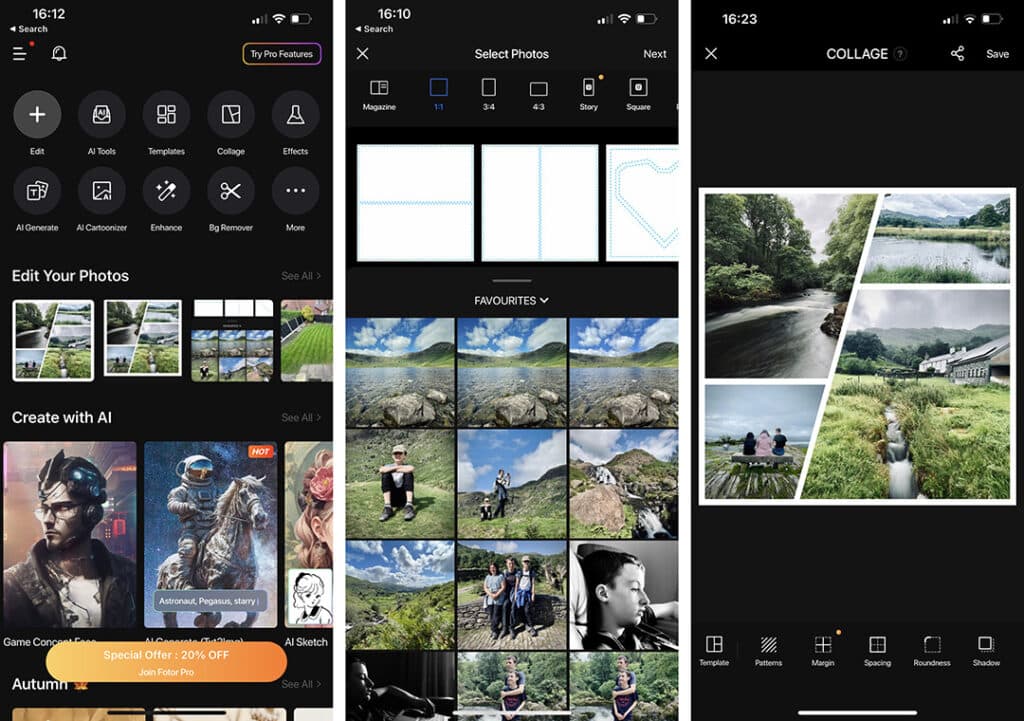 Fotor collage app